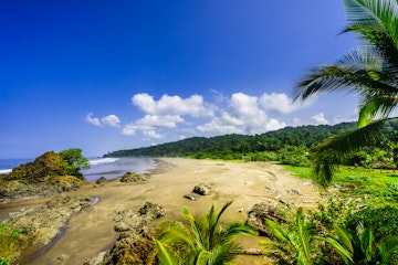 View on tropical beach Almejal at the pacific coast next to El Valle in Choco region of Colombia